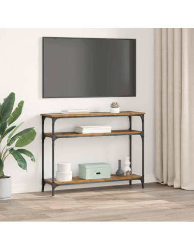 Tavolo consolle con lo scaffale Legno vecchio 100 x 29 x 75 cm