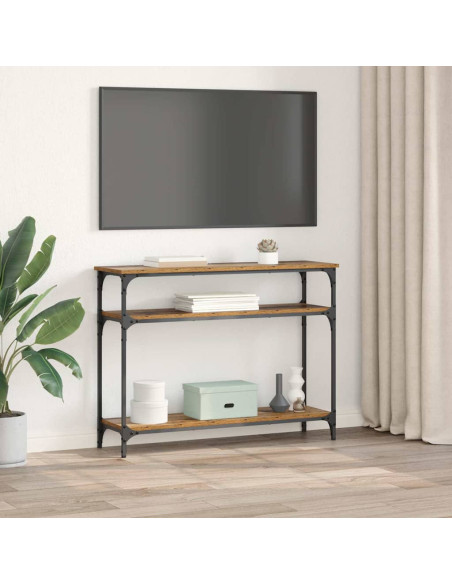 Tavolo consolle con lo scaffale Legno vecchio 100 x 29 x 75 cm