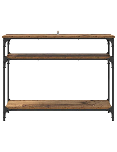 Tavolo consolle con lo scaffale Legno vecchio 100 x 29 x 75 cm
