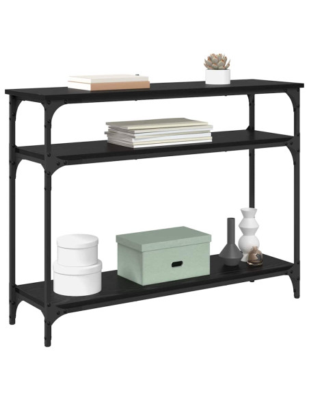 Tavolo consolle Rovere Nero 100 x 29 x 75 cm Legno multistrato