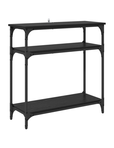 Tavolo consolle Rovere Nero 75 x 29 x 75 cm Legno multistrato