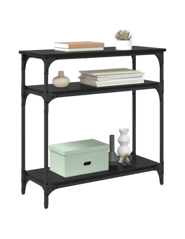 Tavolo consolle Rovere Nero 75 x 29 x 75 cm Legno multistrato
