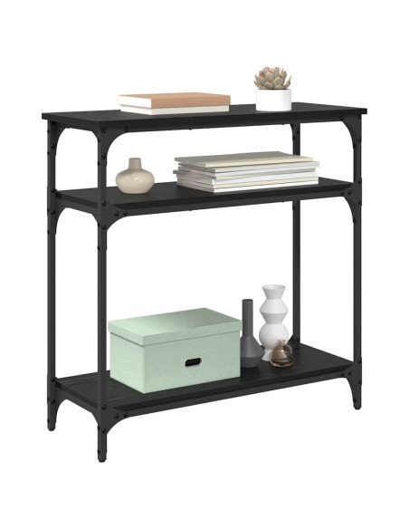 Tavolo consolle Rovere Nero 75 x 29 x 75 cm Legno multistrato
