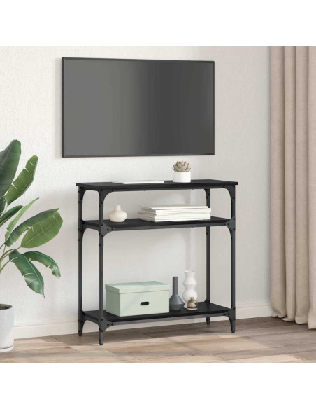 Tavolo consolle Rovere Nero 75 x 29 x 75 cm Legno multistrato