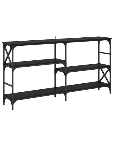Tavolo consolle con lo scaffale Rovere Nero 150 x 29 x 76,5 cm