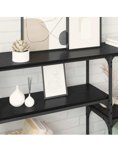 Tavolo consolle con lo scaffale Rovere Nero 150 x 29 x 76,5 cm