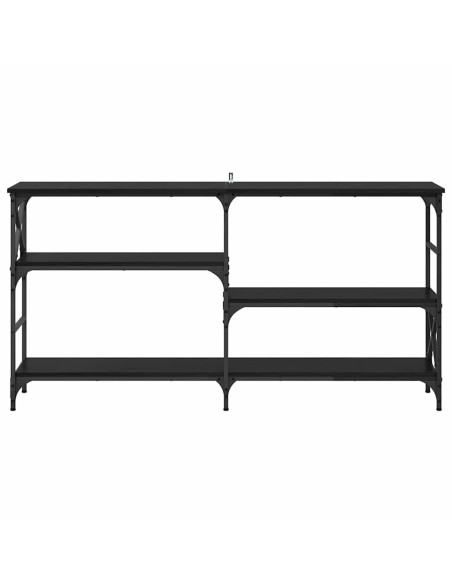 Tavolo consolle con lo scaffale Rovere Nero 150 x 29 x 76,5 cm