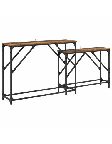 Tavolo consolle 2 pcs Legno vecchio 100 x 28 x 75 cm