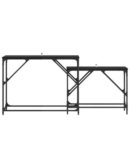 Tavolo consolle 2 pcs Rovere Nero 100 x 28 x 75 cm