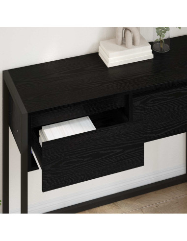Tavolino Rovere Nero 100 x 36 x 75 cm Legno multistrato
