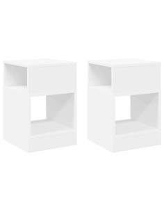 Tavolino 2 pcs Bianco 30,5 x 30 x 45 cm Legno multistrato 2
