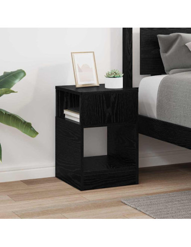 Tavolino Rovere Nero 30,5 x 30 x 45 cm Legno multistrato