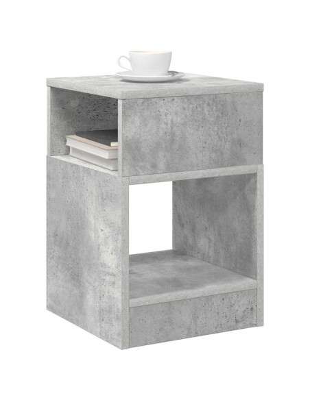 Tavolino Grigio cemento 30,5 x 30 x 45 cm Legno multistrato
