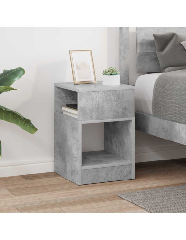 Tavolino Grigio cemento 30,5 x 30 x 45 cm Legno multistrato