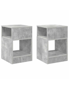 Tavolino 2 pcs Grigio cemento 30,5 x 30 x 45 cm 2