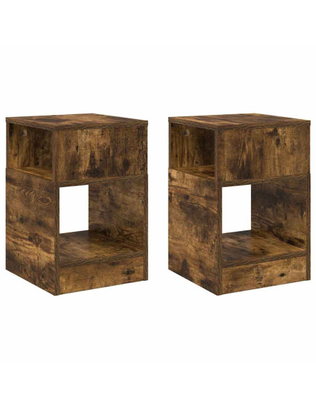 Tavolino 2 pcs Rovere fumé 30,5 x 30 x 45 cm Legno multistrato