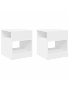 Tavolino 2 pcs Bianco 40,5 x 40 x 45 cm Legno multistrato 2