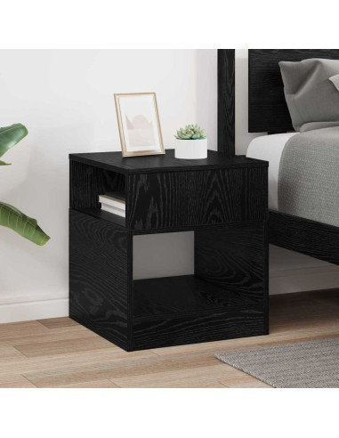 Tavolino Rovere Nero 40,5 x 40 x 45 cm Legno multistrato