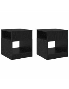 Tavolino 2 pcs Rovere Nero 40,5 x 40 x 45 cm Legno multistrato 2