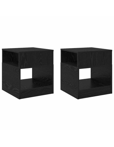 Tavolino 2 pcs Rovere Nero 40,5 x 40 x 45 cm Legno multistrato