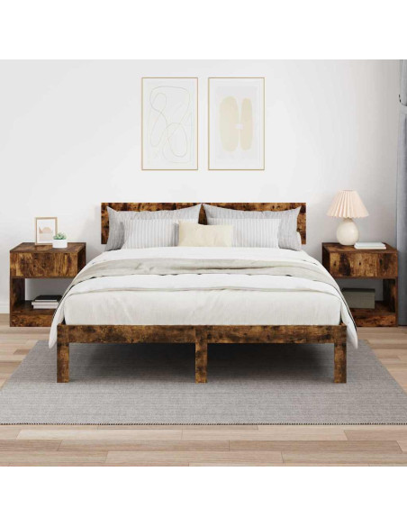 Tavolino 2 pcs Rovere fumé 40,5 x 40 x 45 cm Legno multistrato