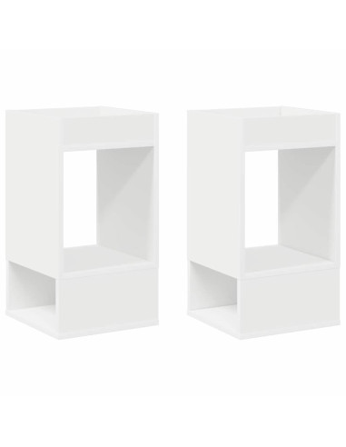 Tavolino 2 pcs Bianco 30 x 30 x 56 cm Legno multistrato