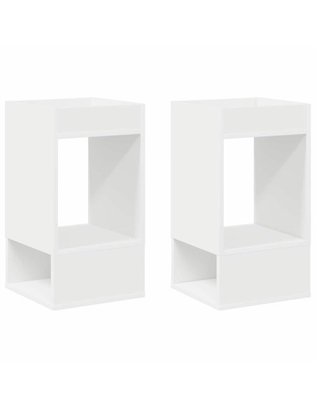 Tavolino 2 pcs Bianco 30 x 30 x 56 cm Legno multistrato