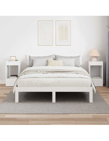 Tavolino 2 pcs Bianco 30 x 30 x 56 cm Legno multistrato