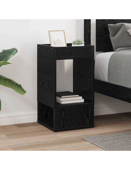 Tavolino Rovere Nero 30 x 30 x 56 cm Legno multistrato