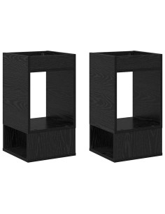 Tavolino 2 pcs Rovere Nero 30 x 30 x 56 cm Legno multistrato 2