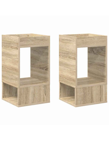 Tavolino 2 pcs Rovere Sonoma 30 x 30 x 56 cm Legno multistrato