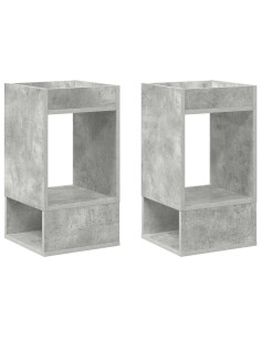 Tavolino 2 pcs Grigio cemento 30 x 30 x 56 cm Legno multistrato 2