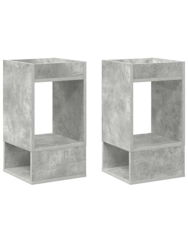 Tavolino 2 pcs Grigio cemento 30 x 30 x 56 cm Legno multistrato