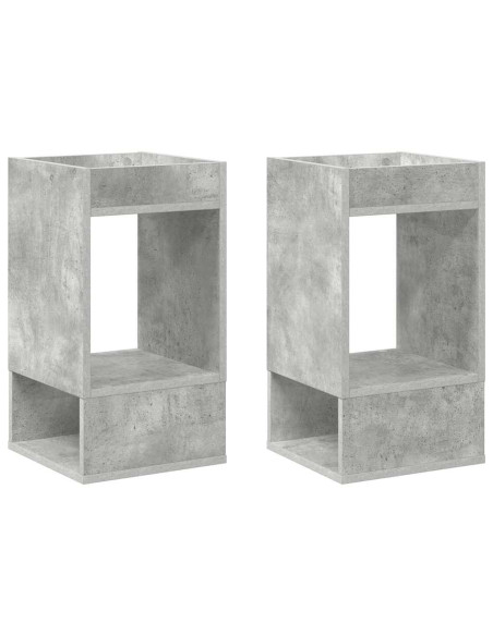 Tavolino 2 pcs Grigio cemento 30 x 30 x 56 cm Legno multistrato
