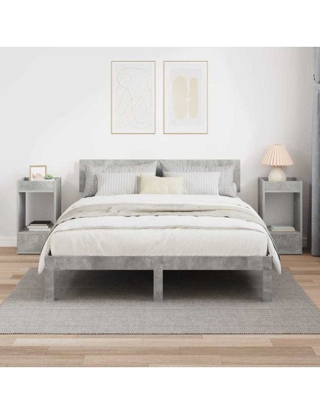 Tavolino 2 pcs Grigio cemento 30 x 30 x 56 cm Legno multistrato