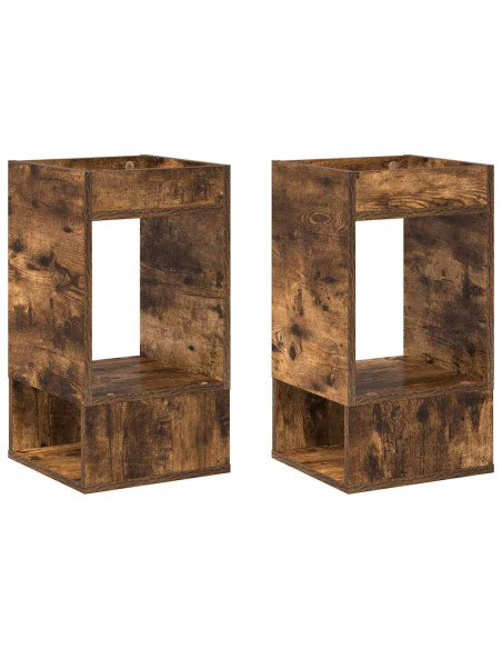 Tavolino 2 pcs Rovere fumé 30 x 30 x 56 cm Legno multistrato