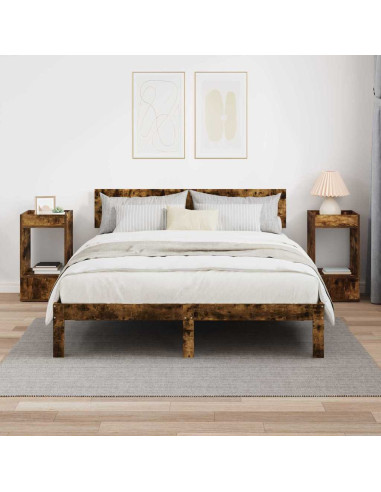Tavolino 2 pcs Rovere fumé 30 x 30 x 56 cm Legno multistrato