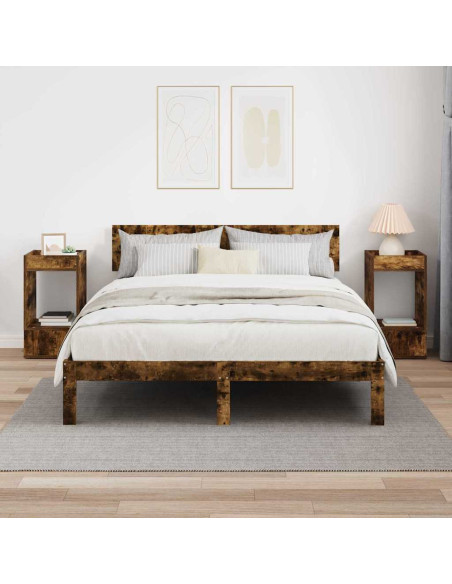 Tavolino 2 pcs Rovere fumé 30 x 30 x 56 cm Legno multistrato