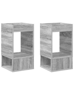 Tavolino 2 pcs Grigio Sonoma 30 x 30 x 56 cm Legno multistrato 2