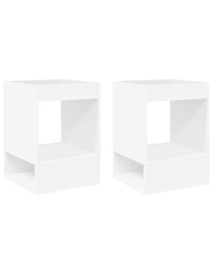 Tavolino 2 pcs Bianco 40 x 40 x 56 cm Legno multistrato 2