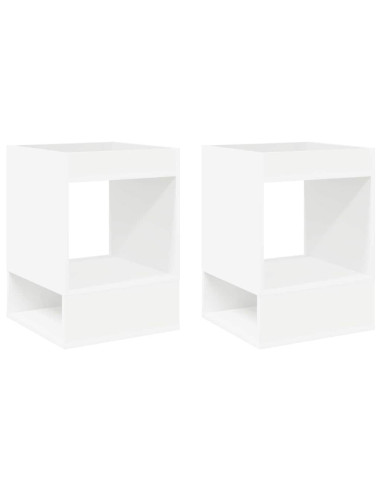 Tavolino 2 pcs Bianco 40 x 40 x 56 cm Legno multistrato