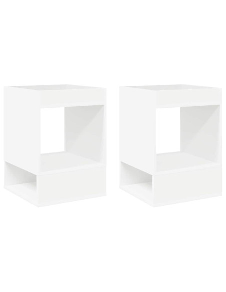 Tavolino 2 pcs Bianco 40 x 40 x 56 cm Legno multistrato