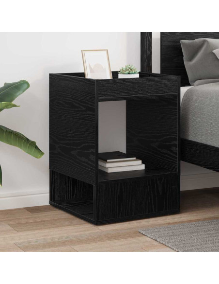 Tavolino Rovere Nero 40 x 40 x 56 cm Legno multistrato