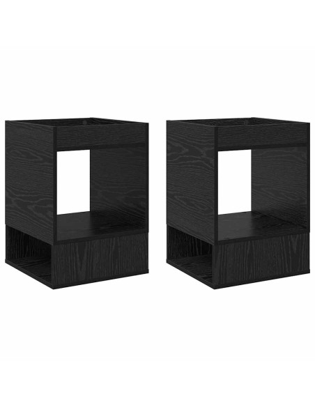 Tavolino 2 pcs Rovere Nero 40 x 40 x 56 cm Legno multistrato