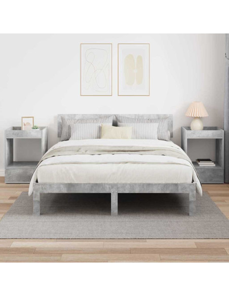 Tavolino 2 pcs Grigio cemento 40 x 40 x 56 cm Legno multistrato