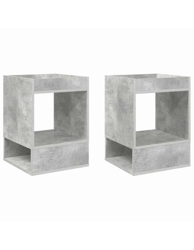 Tavolino 2 pcs Grigio cemento 40 x 40 x 56 cm Legno multistrato