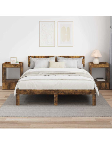 Tavolino 2 pcs Rovere fumé 40 x 40 x 56 cm Legno multistrato