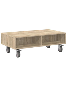 Tavolino con Ruote Rovere Sonoma 90 x 50 x 30 cm 2