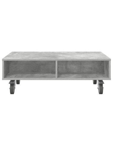 Tavolino con Ruote Grigio cemento 90 x 50 x 30 cm