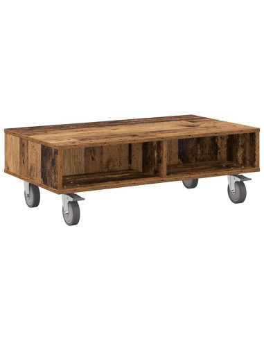 Tavolino con Ruote Legno vecchio 90 x 50 x 30 cm